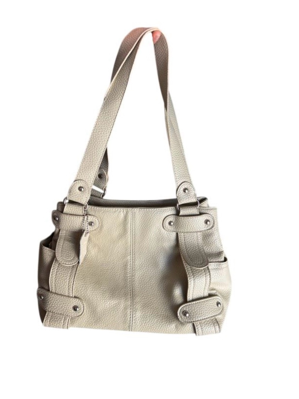 Tangelo 💯 Leather Cream Shoulder Bag